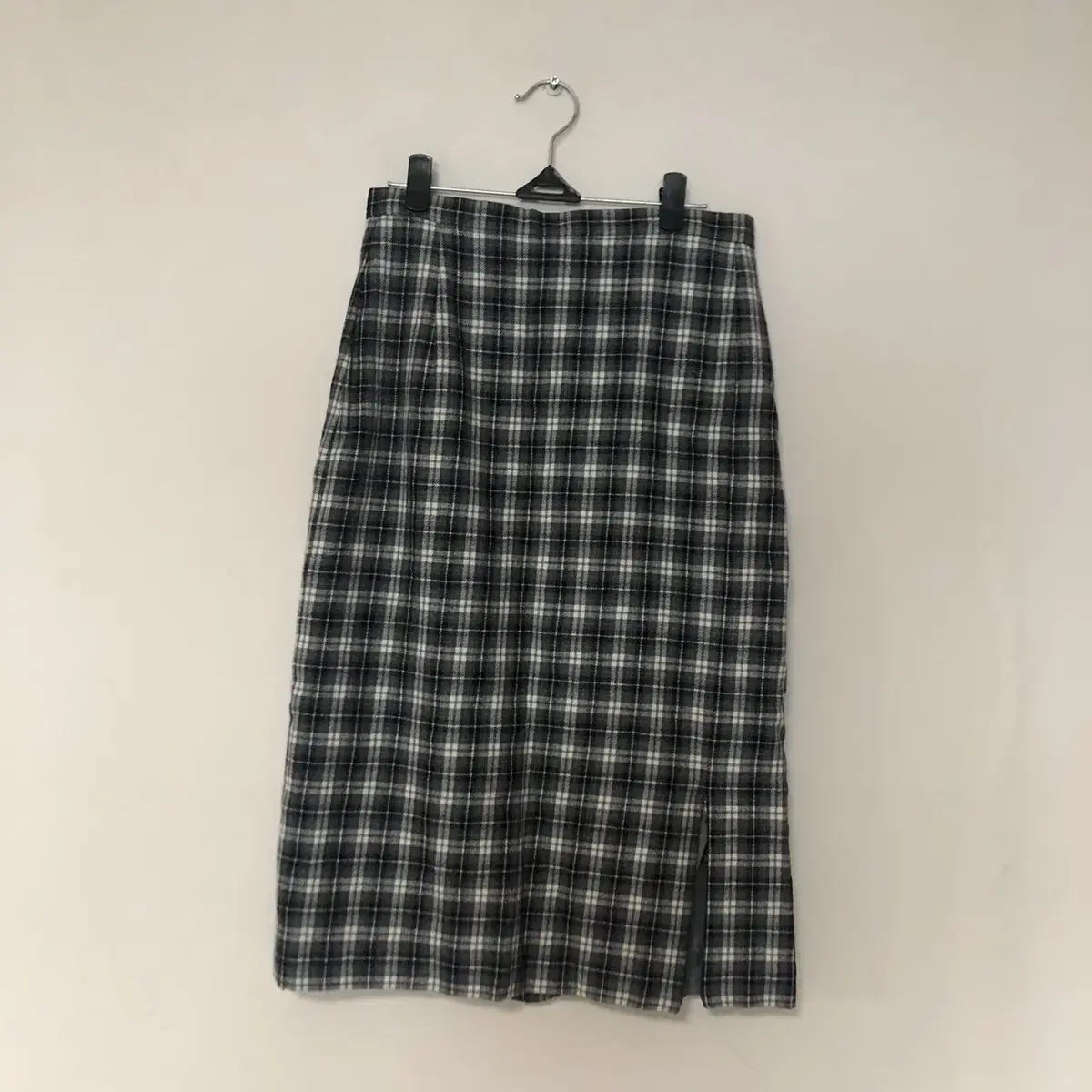 Vintage 31 gray check midi sk